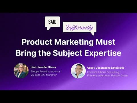 Product Marketing Must Bring the Subject Expertise