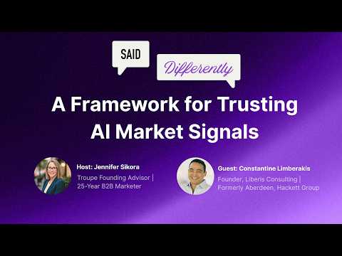 A Framework for Trusting AI Market Signals in B2B
