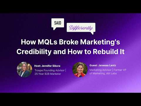 How MQLs Broke Marketing's Credibility and How to Rebuild It