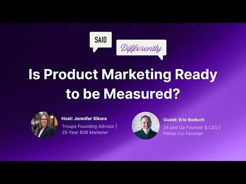 Is Product Marketing Ready to be Measured?
